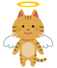 天使の輪と翼が付いた猫