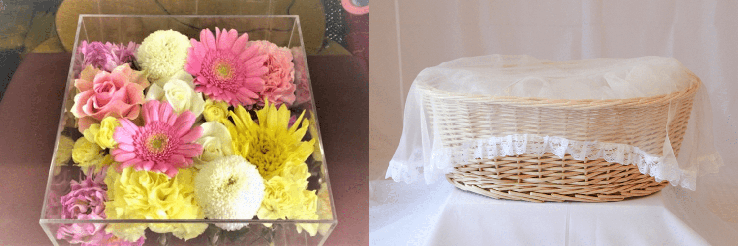 生花と棺