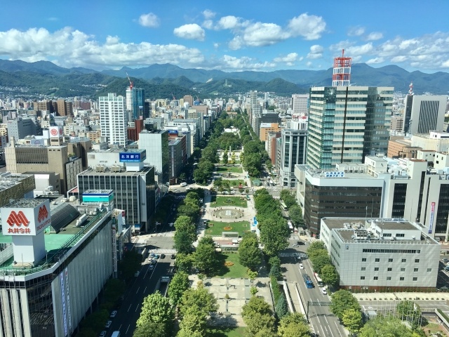 高層から撮影した札幌大通公園